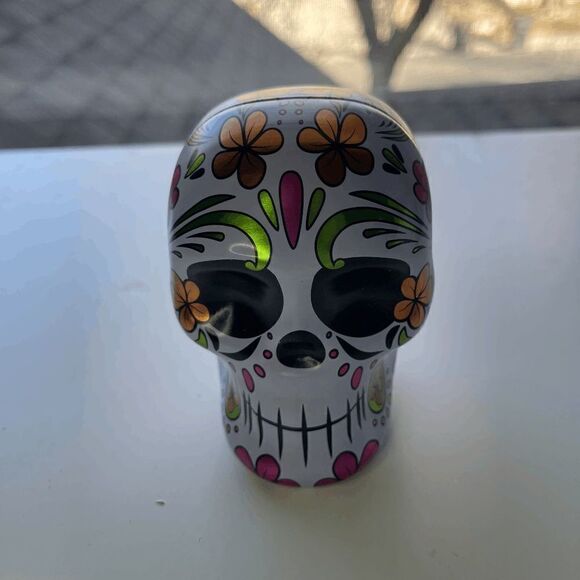 Dia De Los Muertos Day of the Dead Metal Skull Box - Picture 2 of 9